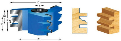 Amana Tool 935 Carbide Tipped 3-Wing Reversible Stile & Rail Ogee