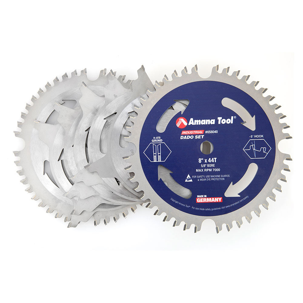 Amana Tool - 658040 - SET 3-8" 44 TEETH DADO SET