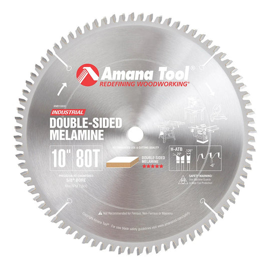 Amana Tool - MB10800 - 10"/80T MELAMINE BLADE H-A.T.B