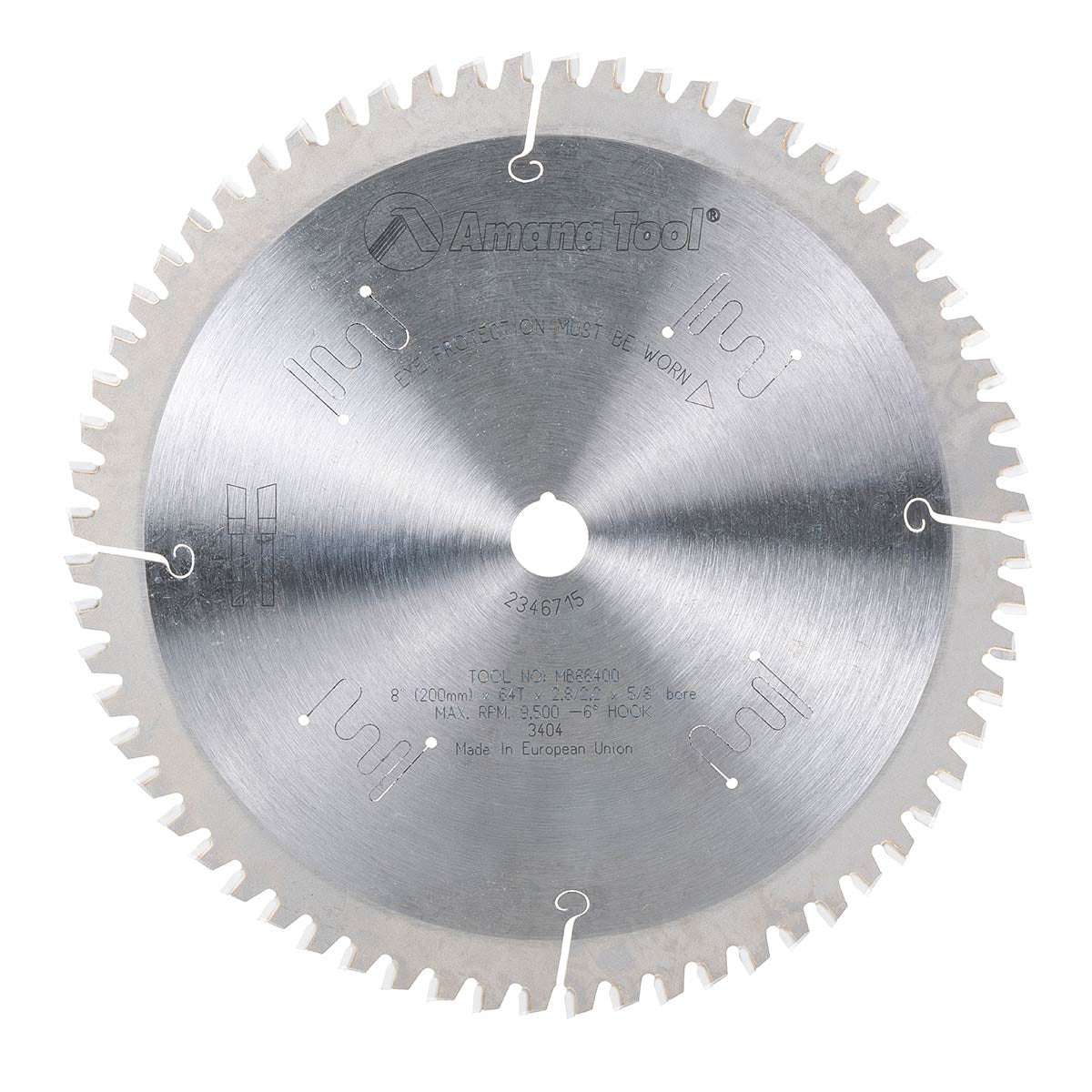 Amana Tool - MB86400 - 8"/64T MELAMINE SAW H-ATB GRND