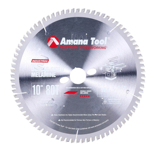 Amana Tool - MSB1080-30 - 10"80T MELAMINE H-ATB 30MM BOR