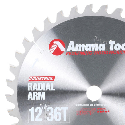 Amana Tool - RA1236 - 12"/36T RADIAL ARM ATB GRIND