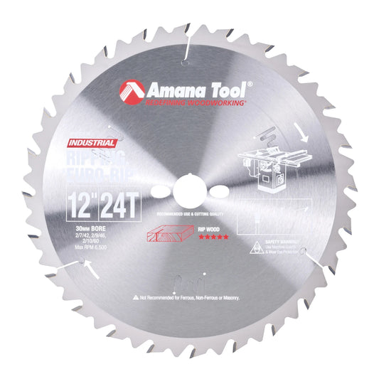 Amana Tool - RB1224-30 - 12"/24T RIP STR GRND 30MM BORE