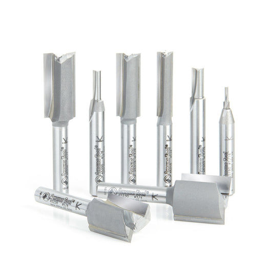 Amana Tool - AMS-103 - 8PCS STRAIGHT PLUNGE 1/4 SHANK