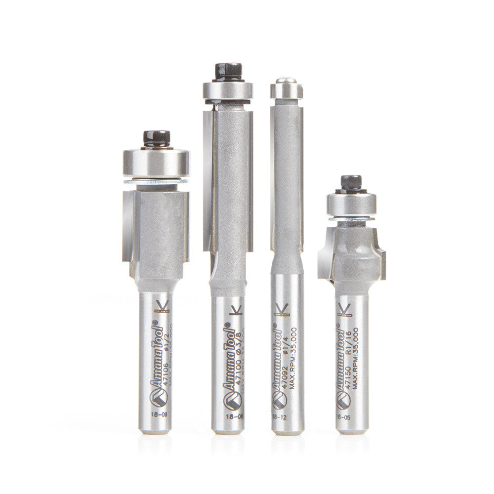 Amana Tool - AMS-105 - 4PC FLUSH TRIM PACK 1/4 SHANK