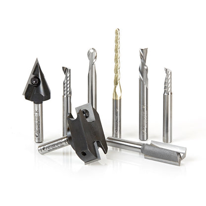 Amana Tool - AMS-131 - 8PC CNC SIGNMAKING STARTR SET