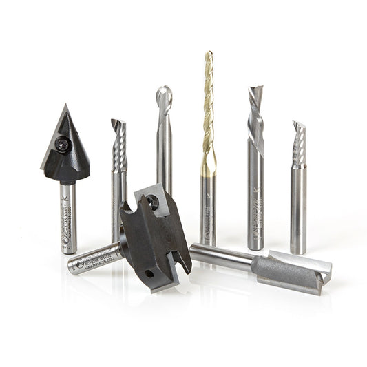 Amana Tool - AMS-131 - 8PC CNC SIGNMAKING STARTR SET