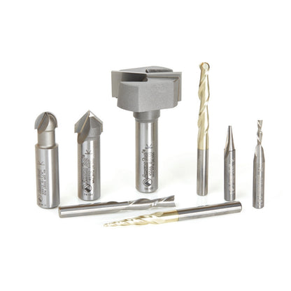 Amana Tool - AMS-133 - 8PC CNC SIGNMAKING STARTR SET