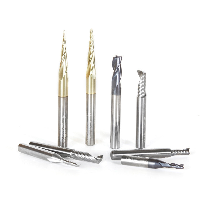 Amana Tool - AMS-135 - 8PC CNC COLLECTION 1/4 SHK SET