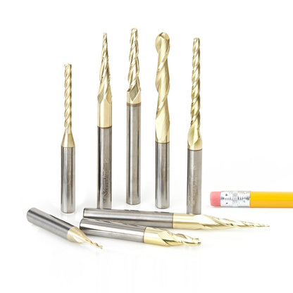 Amana Tool - AMS-136 - 8PC 3D, CARVING CNC ZrN SET