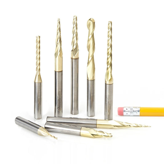 Amana Tool - AMS-136 - 8PC 3D, CARVING CNC ZrN SET