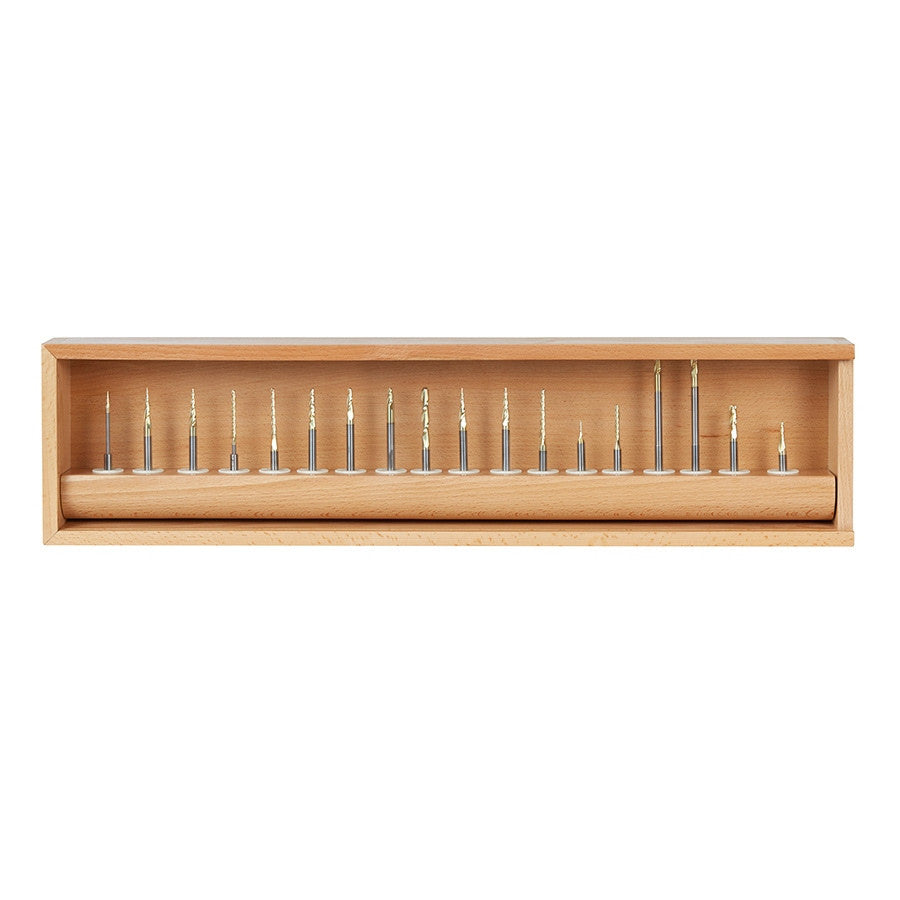 Amana Tool - AMS-143 - 18PC 3D, CARVING CNC ZrN SET