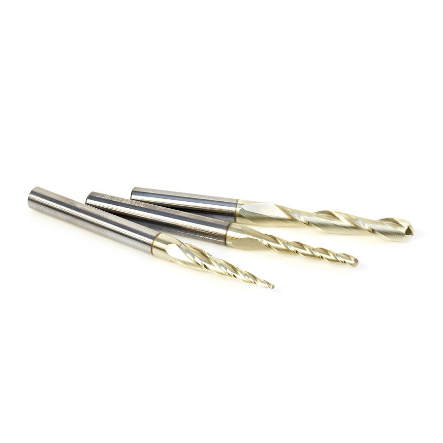 Amana Tool - AMS-146 - 3PC 3D SC CARVING BALLNOSE ZrN