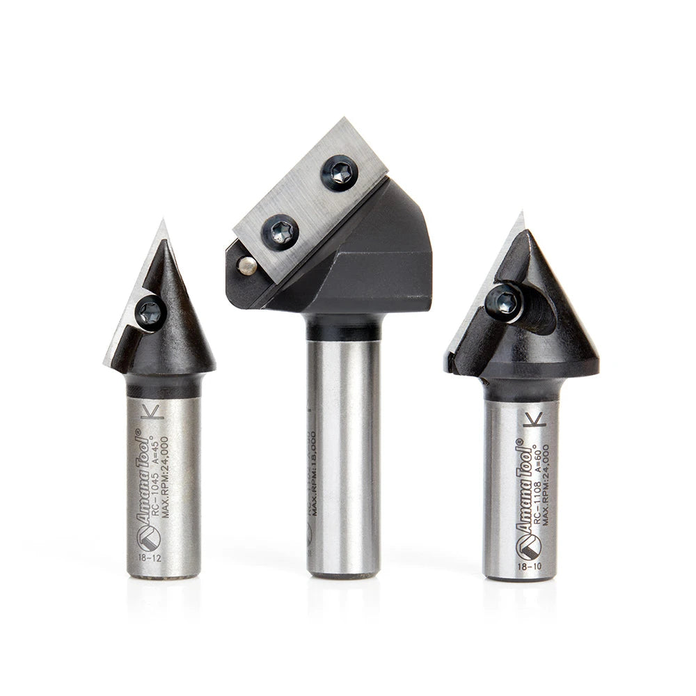 Amana Tool - AMS-157 - 3PC CNC 3D SIGNMAKING 1/2" SHK