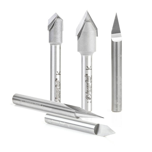 Amana Tool - AMS-159 - 5PC 18,30,45,60&90DVGROOVE SET