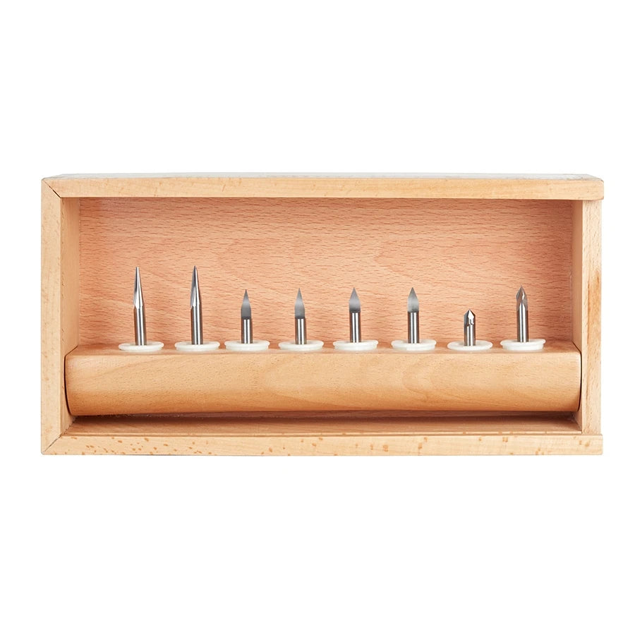 Amana Tool - AMS-163 - 8 PC SIGN,& ENGRAVING 1/4 SET