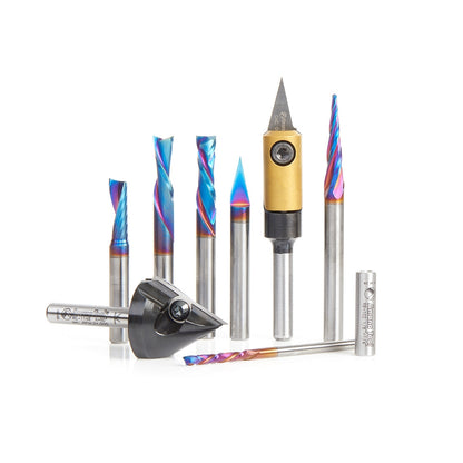 Amana Tool - AMS-169 - 10PC CNC SIGNMAKING SET IV
