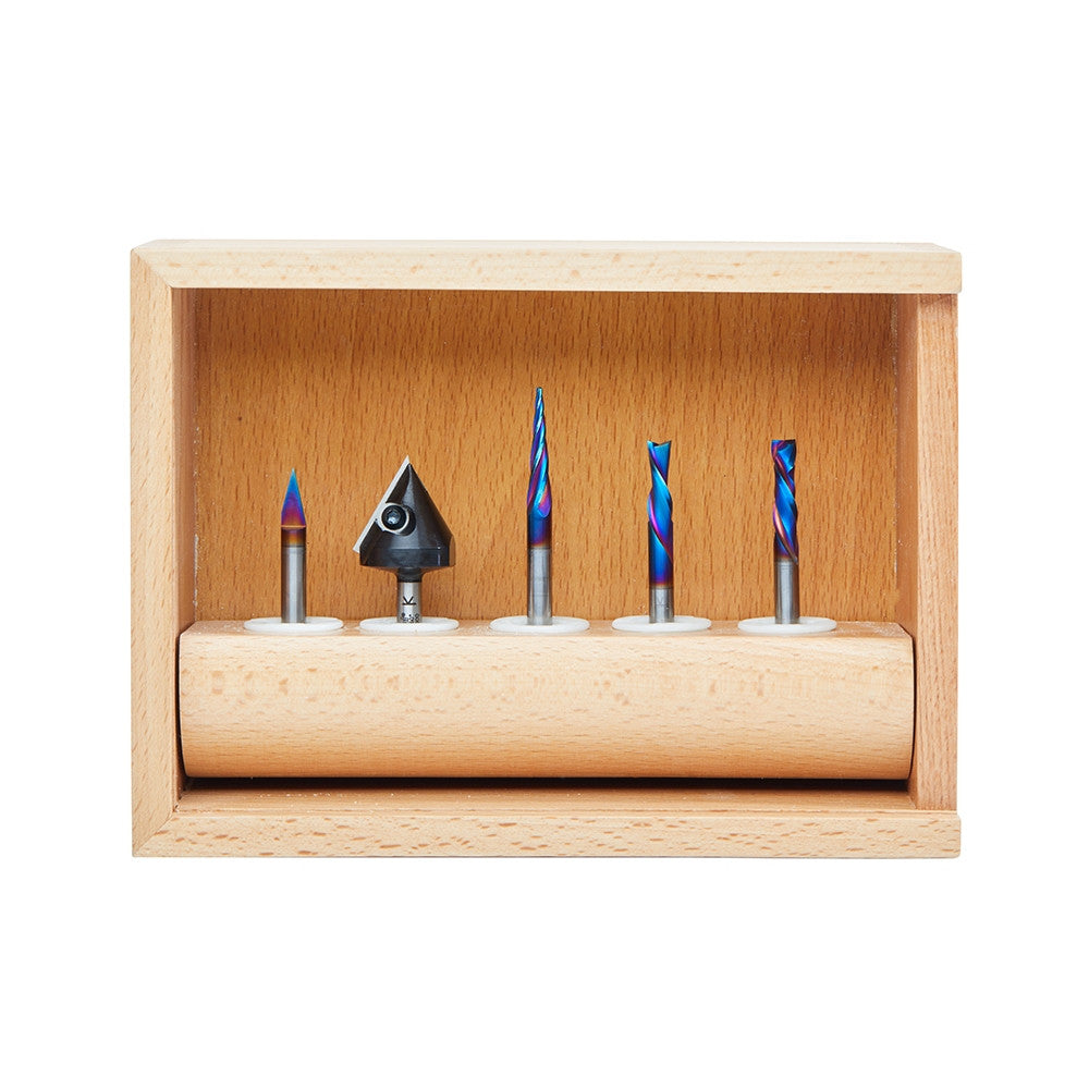 Amana Tool - AMS-175 - 5 PC CNC SIGNMAKING SET V