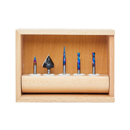 Amana Tool - AMS-175 - 5 PC CNC SIGNMAKING SET V