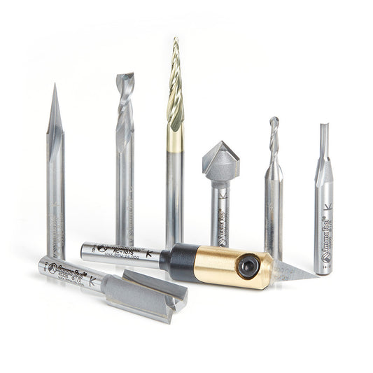 Amana Tool - AMS-178 - 8PC CNC SIGNMAKING STARTR SET