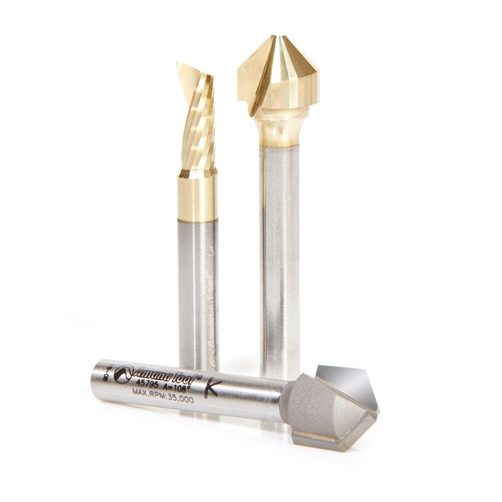 Amana Tool - AMS-213 - 3PC ACM 90D,108DV & 1/4"D PACK