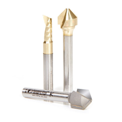 Amana Tool - AMS-213 - 3PC ACM 90D,108DV & 1/4"D PACK