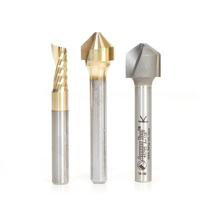 Amana Tool - AMS-213 - 3PC ACM 90D,108DV & 1/4"D PACK