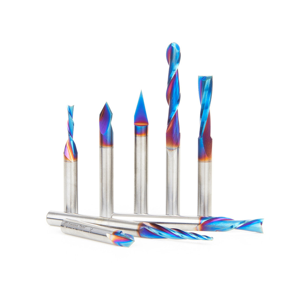 Amana Tool - AMS-221-K - 8PC GENERAL PURPOSE CNC 1/4"SK