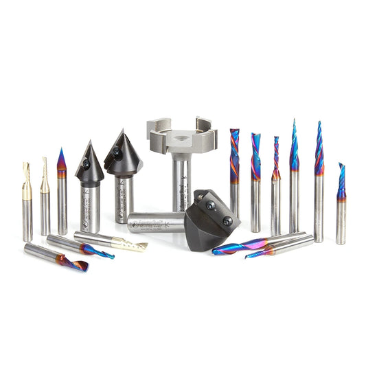 Amana Tool - AMS-222 - 18PC ULTIMATECNC SIGNMAKNG SET
