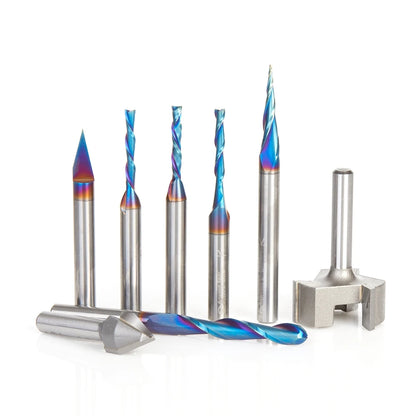 Amana Tool - AMS-224 - 8PC CNC PREMIUM CNC TOOL SET