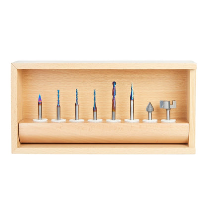 Amana Tool - AMS-224 - 8PC CNC PREMIUM CNC TOOL SET