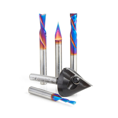 Amana Tool - AMS-231 - BLUELINE 5 PCS CNC STARTER SET