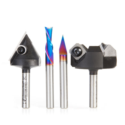 Amana Tool - AMS-237 - 4PC CNC STARTER PACK 1/4"SHANK