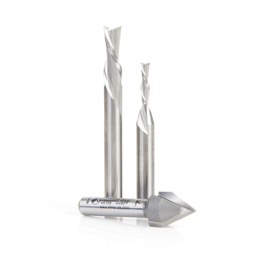 Amana Tool - AMS-255 - 3PC CNC BASIC PACK 1/4" SHANK