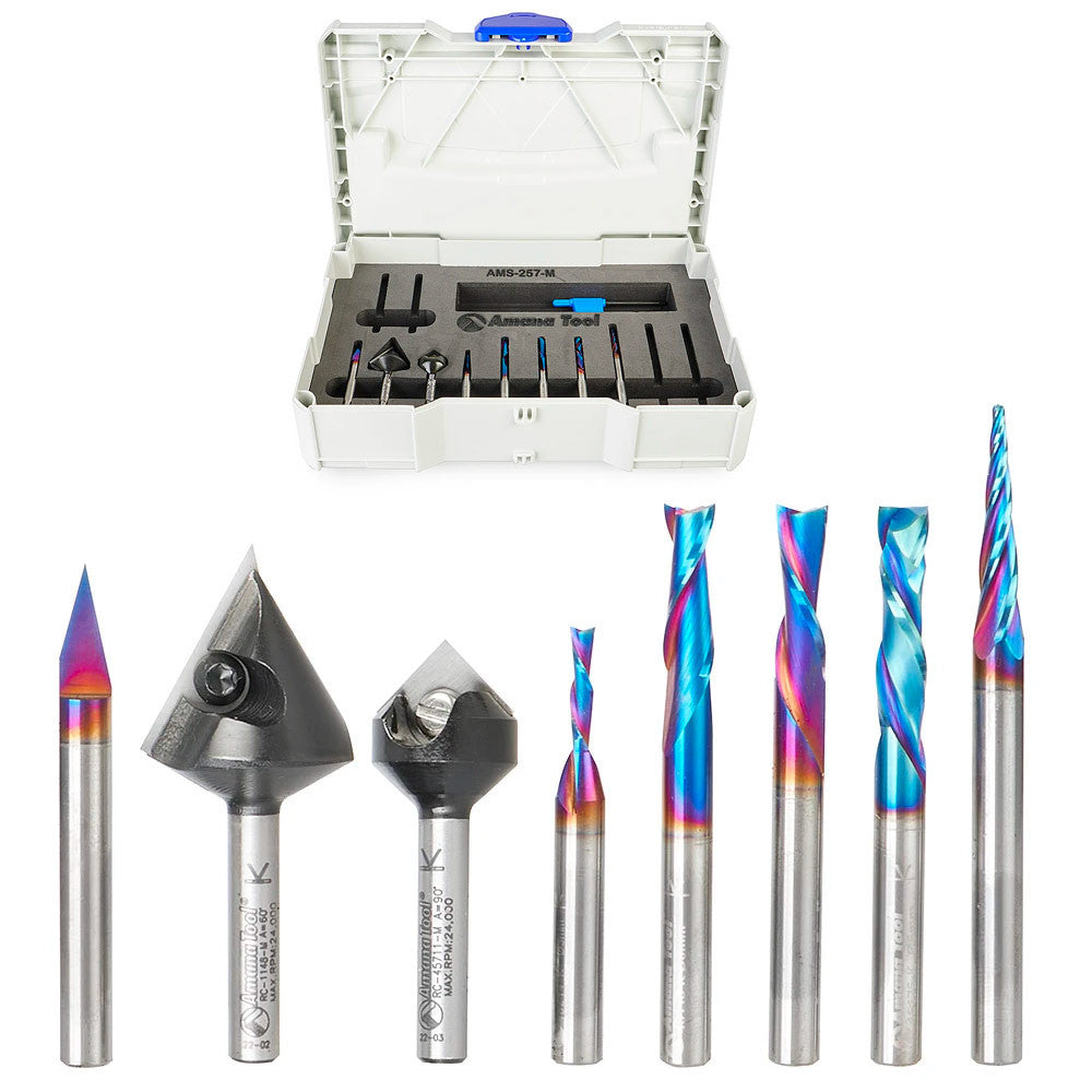 Amana Tool - AMS-257-M - 8PC GENERAL PURPOSE CNC 6mmSHK
