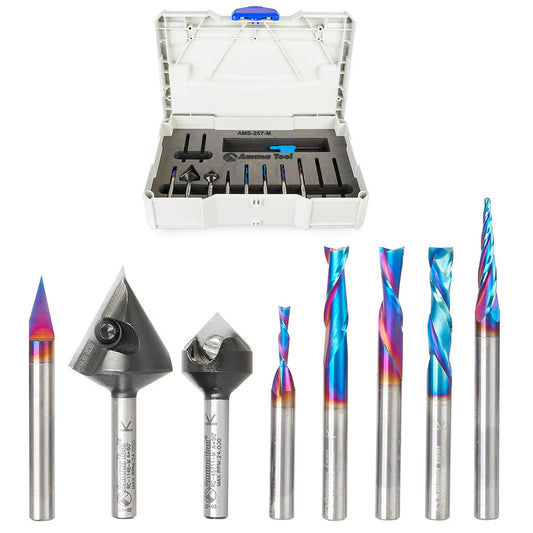 Amana Tool - AMS-257-M - 8PC GENERAL PURPOSE CNC 6mmSHK