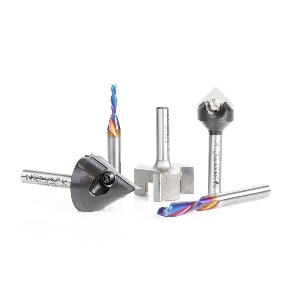 Amana Tool - AMS-276 - 5PC GENERAL PURPOSE CNC 1/4"SK