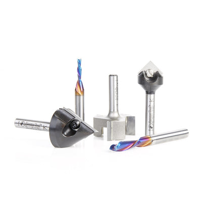 Amana Tool - AMS-276 - 5PC GENERAL PURPOSE CNC 1/4"SK