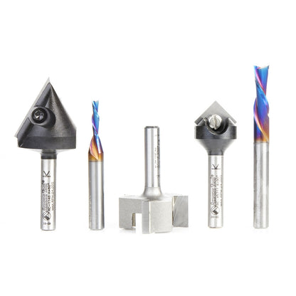 Amana Tool - AMS-276 - 5PC GENERAL PURPOSE CNC 1/4"SK