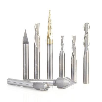 Amana Tool - AMS-289 - 8PC GENERAL PURPOSE CNC 1/4"SK