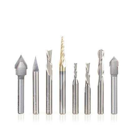 Amana Tool - AMS-289 - 8PC GENERAL PURPOSE CNC 1/4"SK