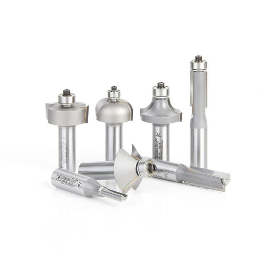 Amana Tool - AMS-406 - 7PC BASIC ROUTER BIT SET 1/2SK