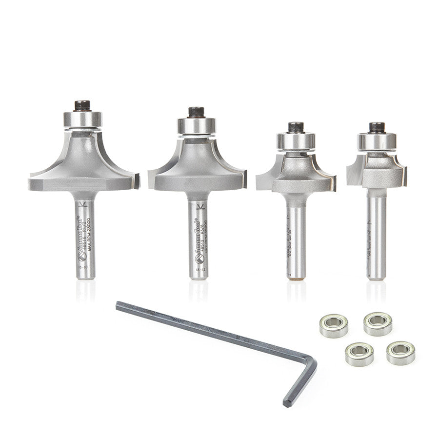Amana Tool - AMS-551 - 4PC ROUNDOVER/BEADING 1/4" SHK