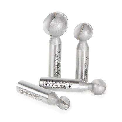 Amana Tool - AMS-557 - 4 PCS BALL END SET 1/2 SHANK