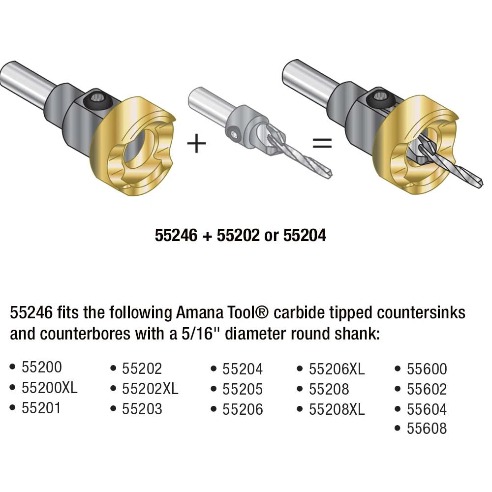 Amana Tool - AMS-629 - 3PC COUNTERSINK SET ROUND SHK