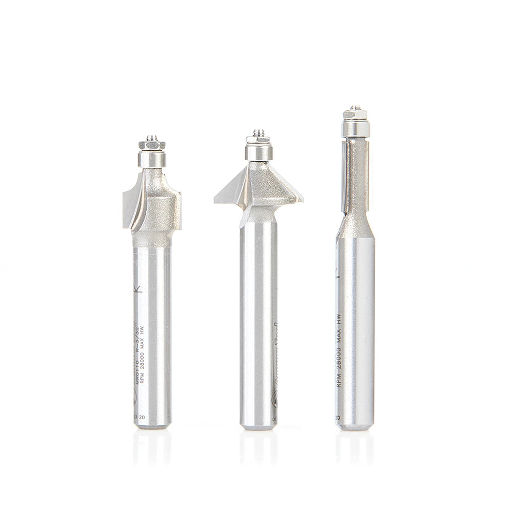 Amana Tool - AMS-MRSET - 3PC MINUATURE ROUTER BIT PACK