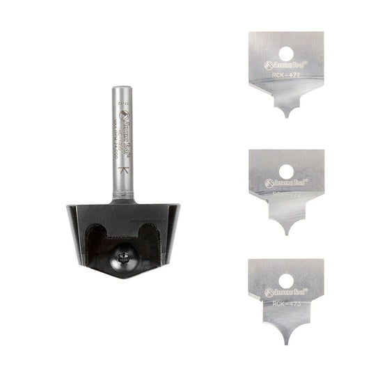 Amana Tool - AMS-214 - 4 PC ROUNDOVER POINT SET 1/4"S