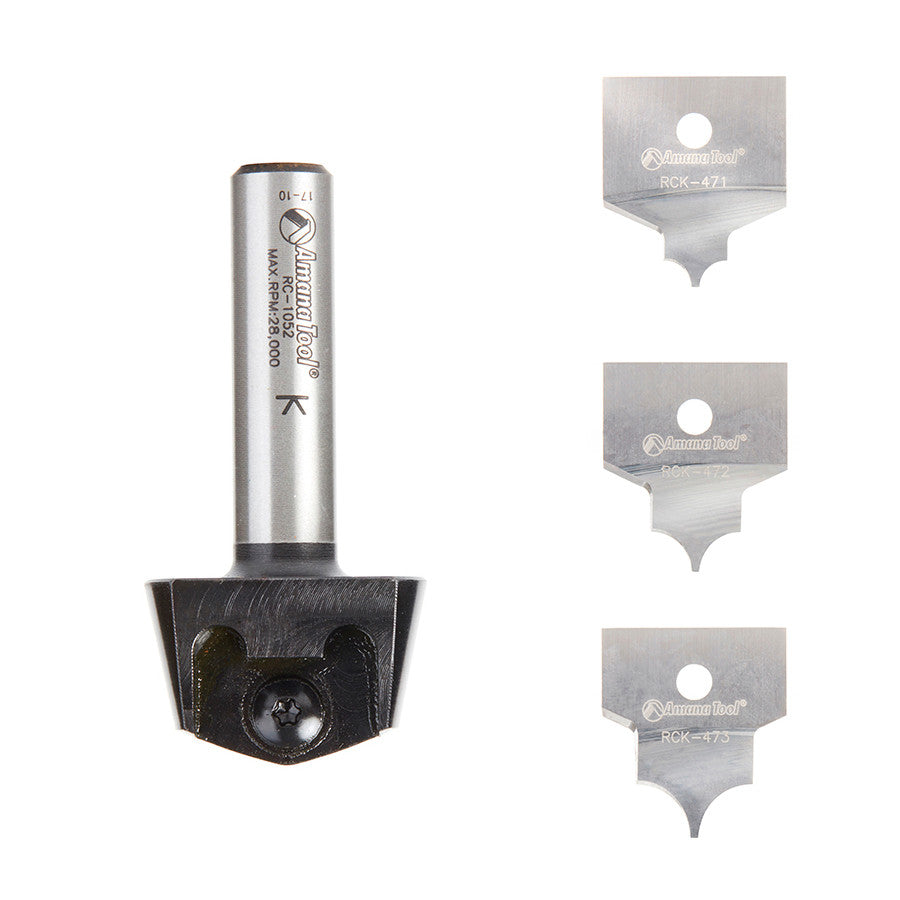 Amana Tool - AMS-216 - 4 PC ROUNDOVER POINT SET 1/2"S