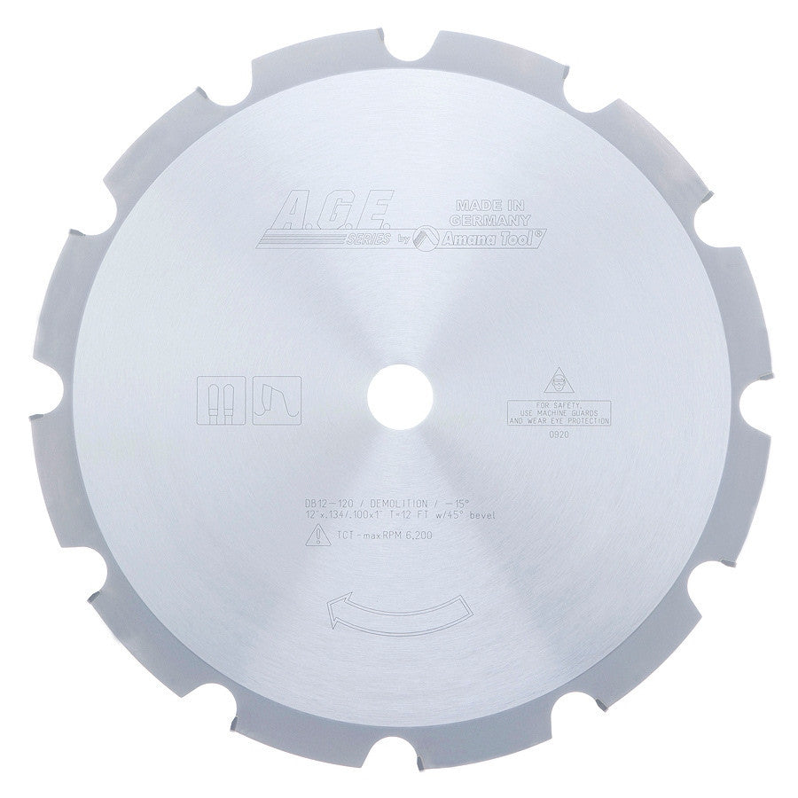 Amana Tool - DB12-120 - AGE DEMOLITION 12"x12T 1" BORE