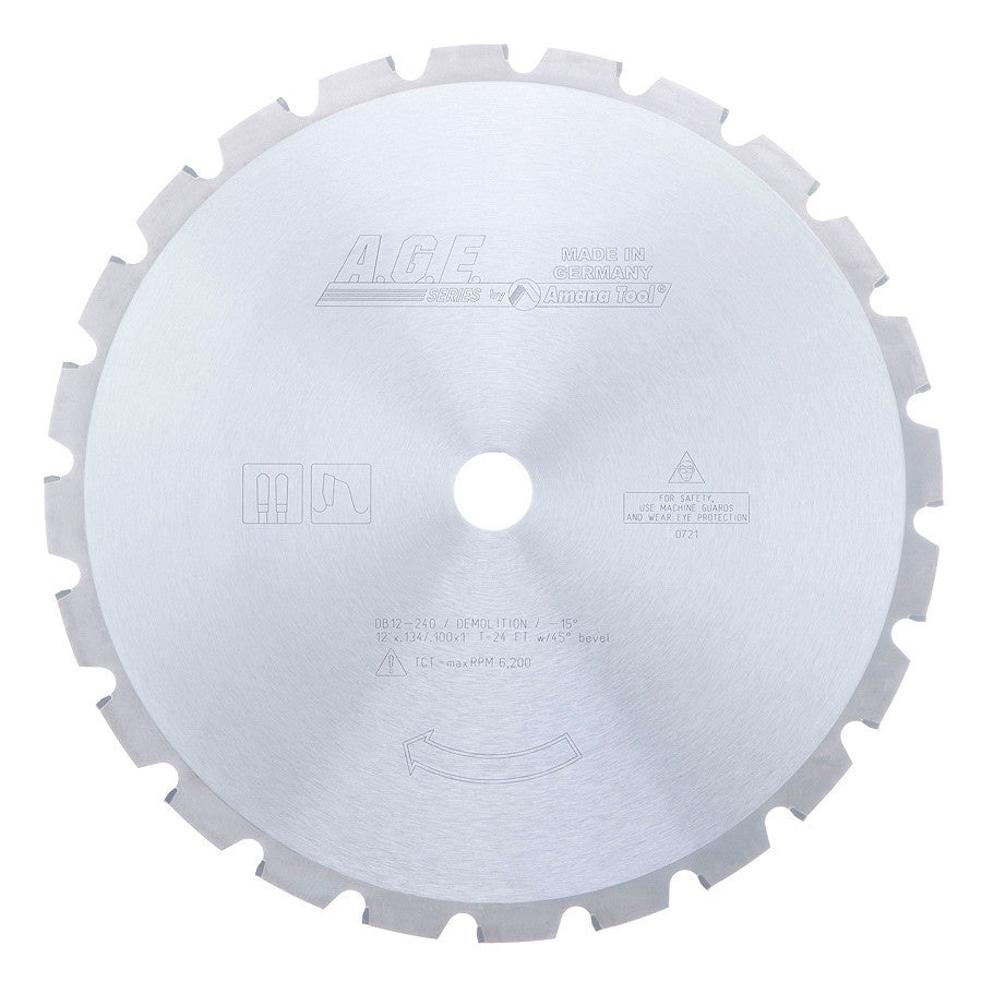 Amana Tool - DB12-240 - AGE DEMOLITION 12"x24T 1" BORE
